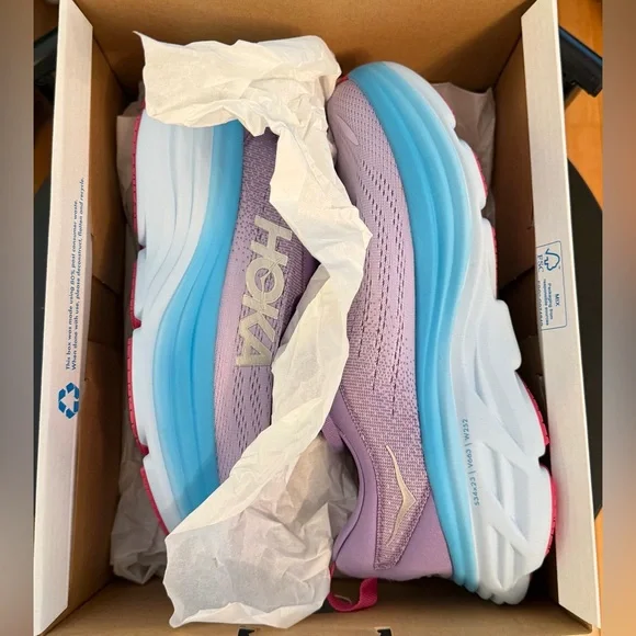 Hoka Bondi 8 Women Violet/Blue Running Shoes  7.5B WBDNI8 - Picture 11 of 12